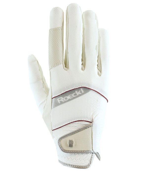 Roeckl White Millero Riding Gloves