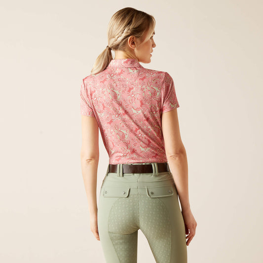 Ariat Rose Baroque Horse Motif Polo Top