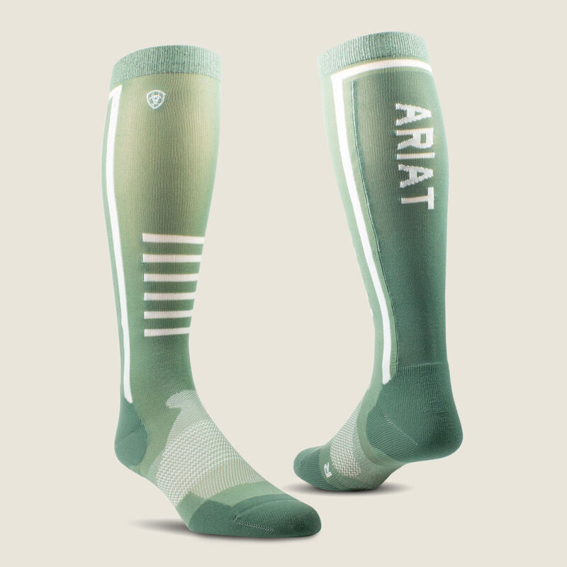 Ariat Lily Pad Duck Green AriatTEK Slimline Performance Riding Socks