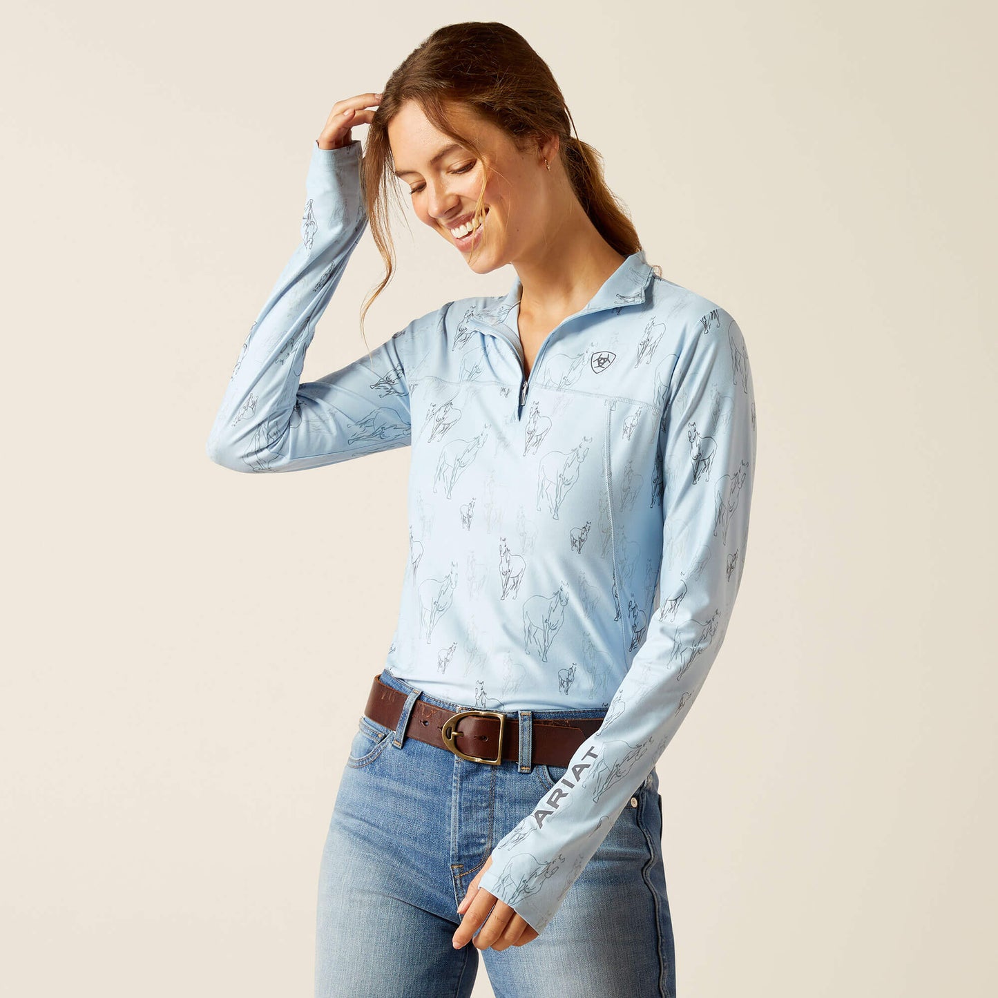 Ariat Sketch Horse Lowell 3.0 1/4 Zip Baselayer