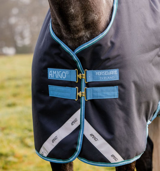Amigo Navy Turquoise Bravo 12 Original Turnout Rug with 50gr Fill