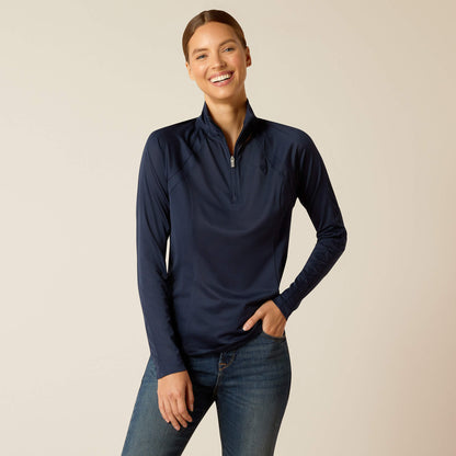 Ariat Navy Sunstopper 3.0 Baselayer with 1/4 Zip