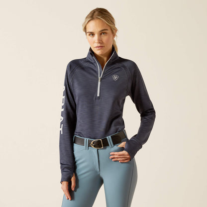 Ariat Ombre Blue Heather Tek Team 1/2 Zip Sweatshirt