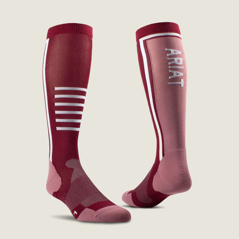 Ariat Tawny Port & Twilight Mauve Slimline Performance Socks