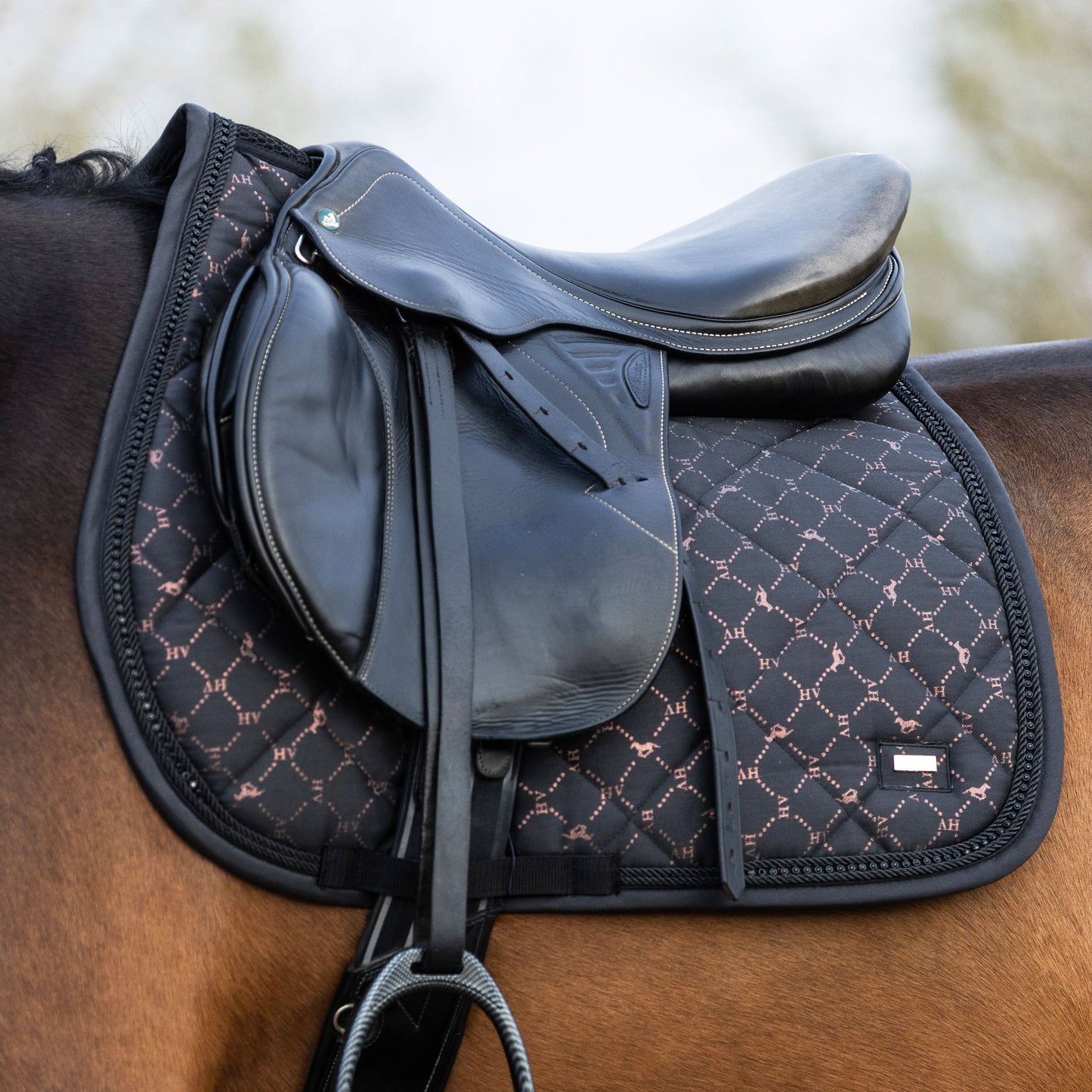 HV Polo Black Rose Gold Welmoed Shine Jump Saddle Pad