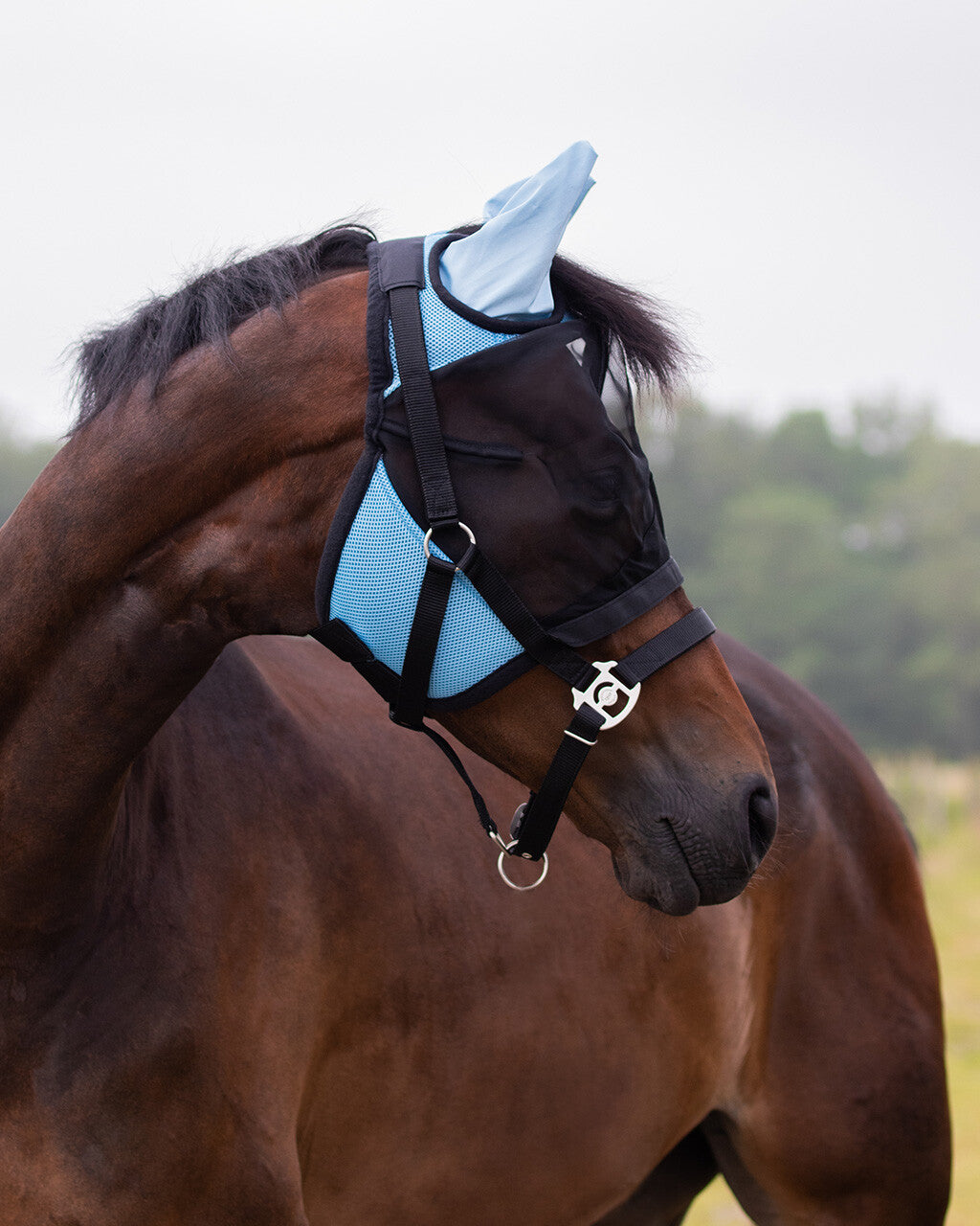 QHP Beige Mesh Fly Mask with Detachable Nose