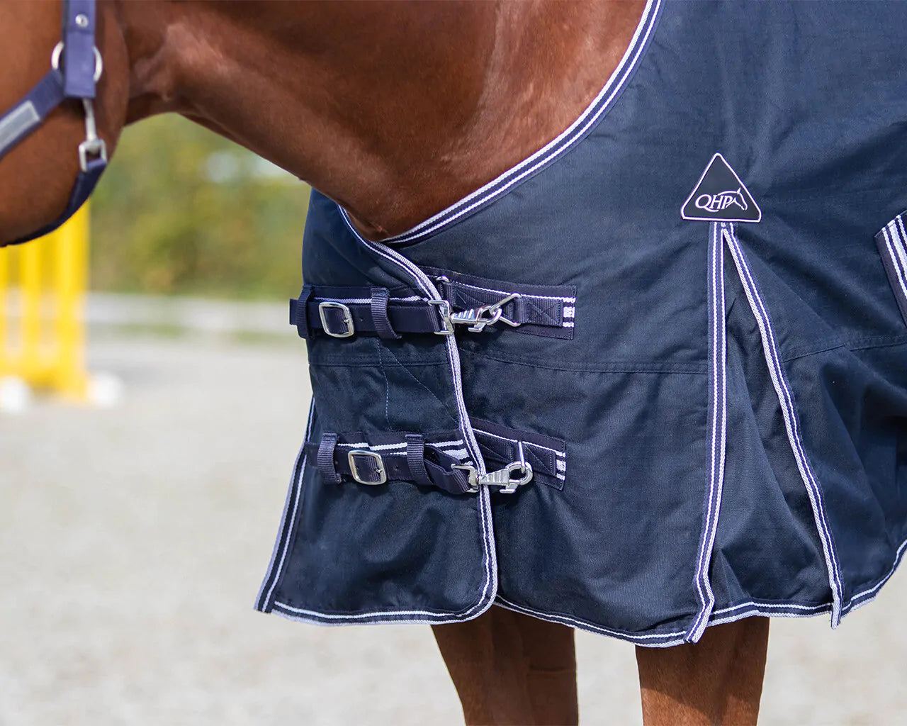 QHP Navy Luxury Rain Rug with Fleece Lining