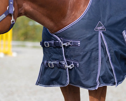 QHP Navy Luxury Rain Rug with 50gr Filling