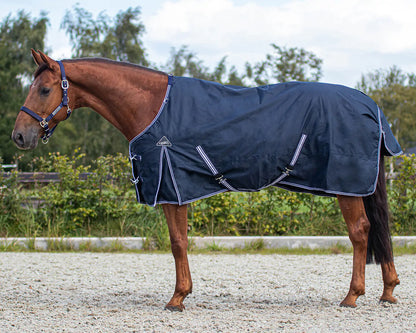 QHP Navy Luxury Rain Rug with Fleece Lining