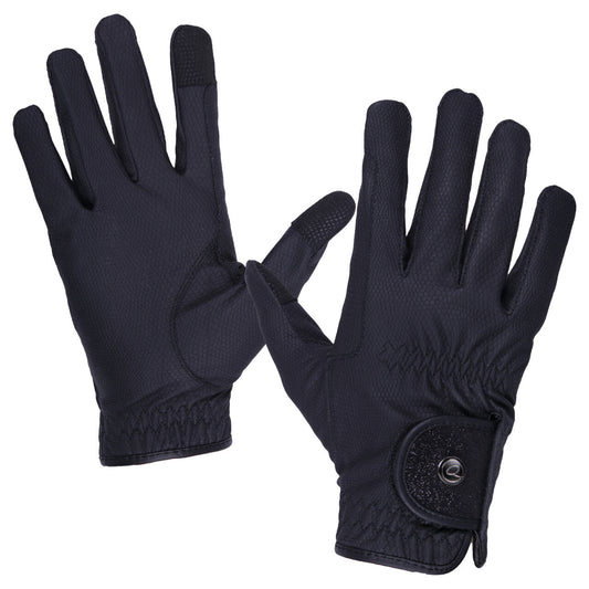 QHP Black Glitz Riding Gloves
