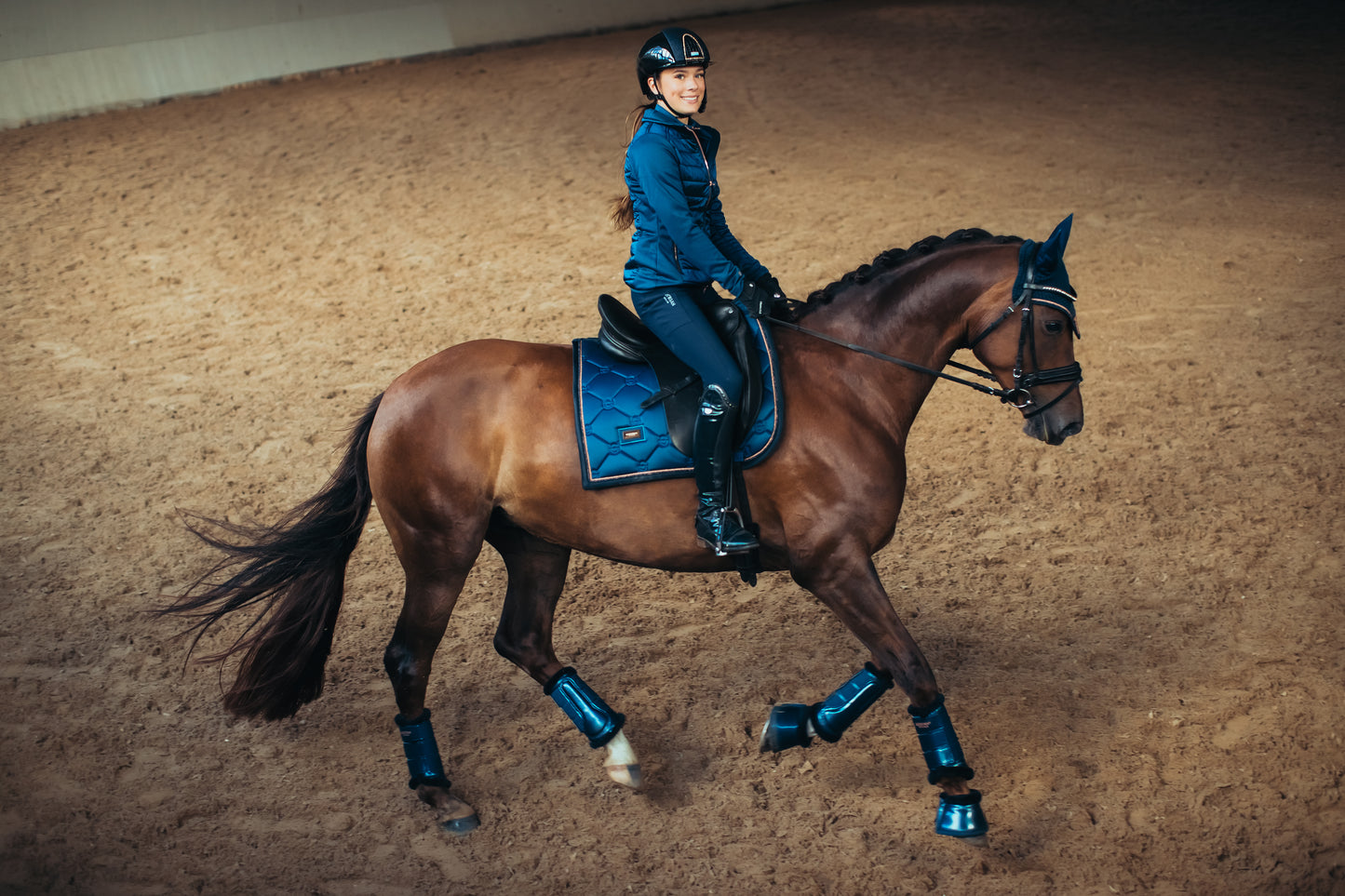 Equestrian Stockholm Monaco Blue Dressage Saddle Pad