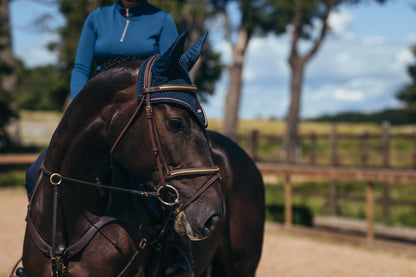 Equestrian Stockholm Monaco Blue Ear Bonnet