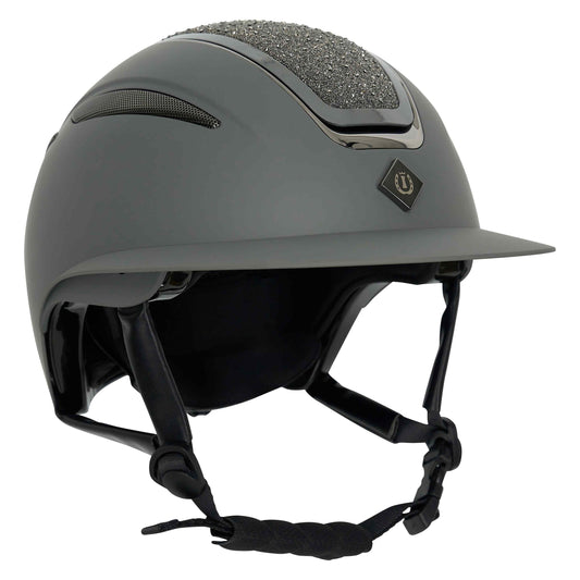 Imperial Riding Grey Olania Deluxe Riding Helmet with Wide Visor