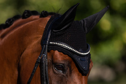 Equestrian Stockholm All Black Glimmer Ear Bonnet