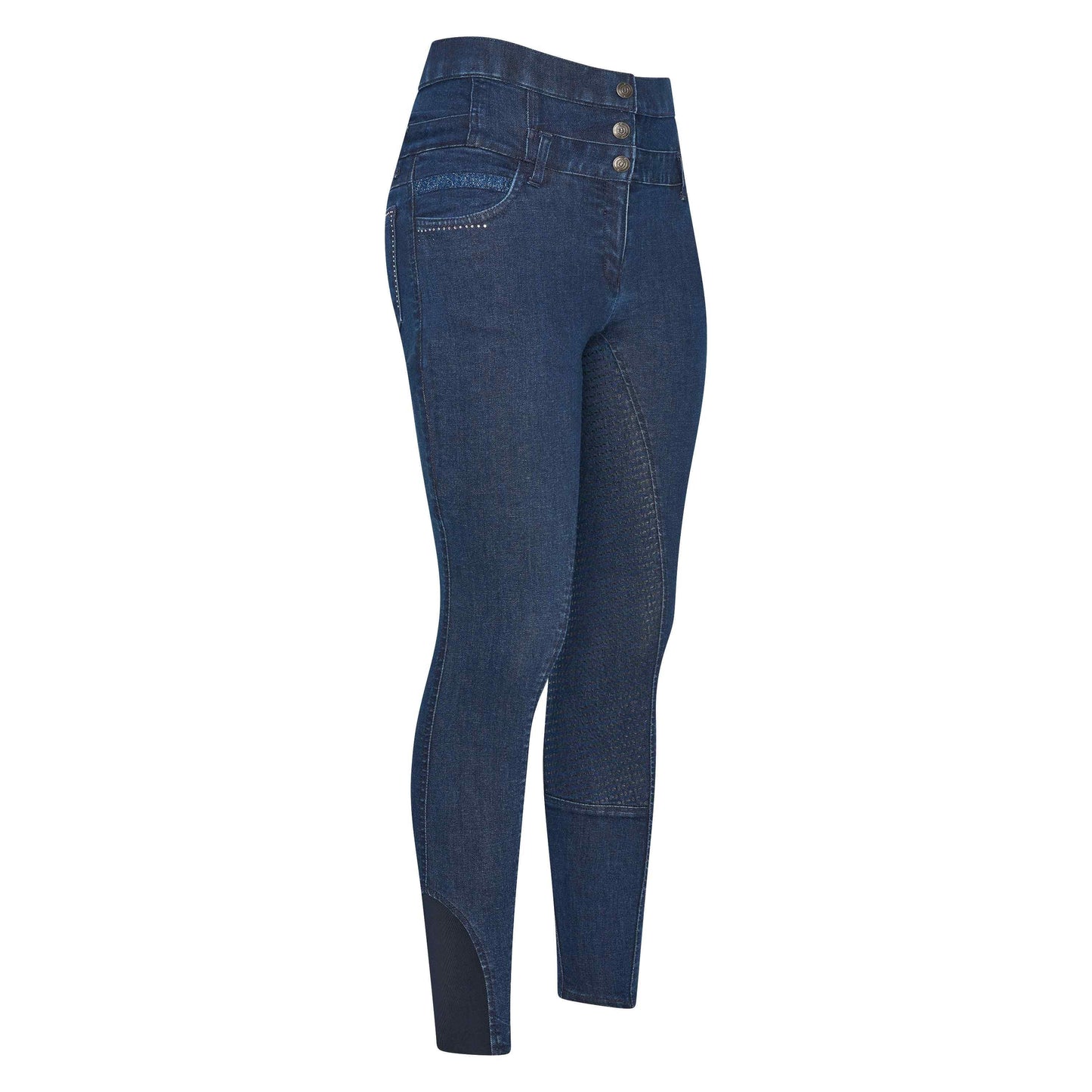 Imperial Riding Blue Denim Capone Breeches with Full Silicone Seat