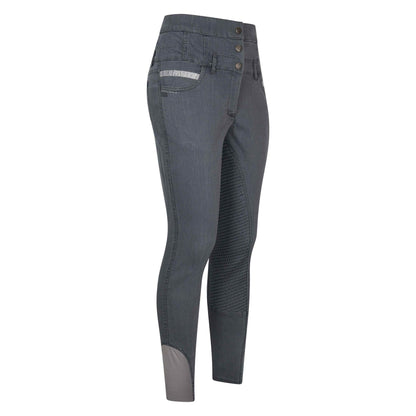 Imperial Riding Grey Denim Capone Breeches with Full Silicone Seat