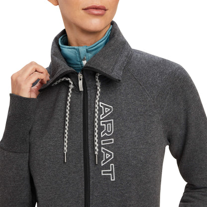 Ariat Charcoal Grey Team Logo Full Zip Sweatshirt