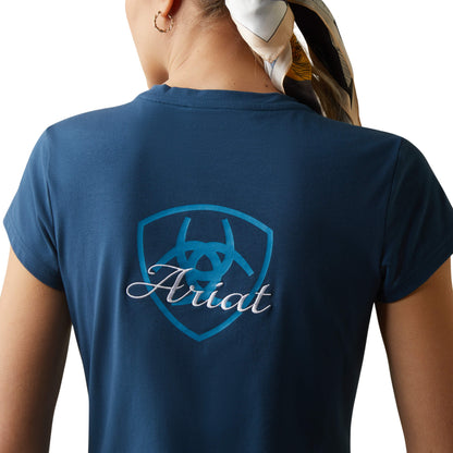Ariat Deep Petroleum Logo Script T-Shirt