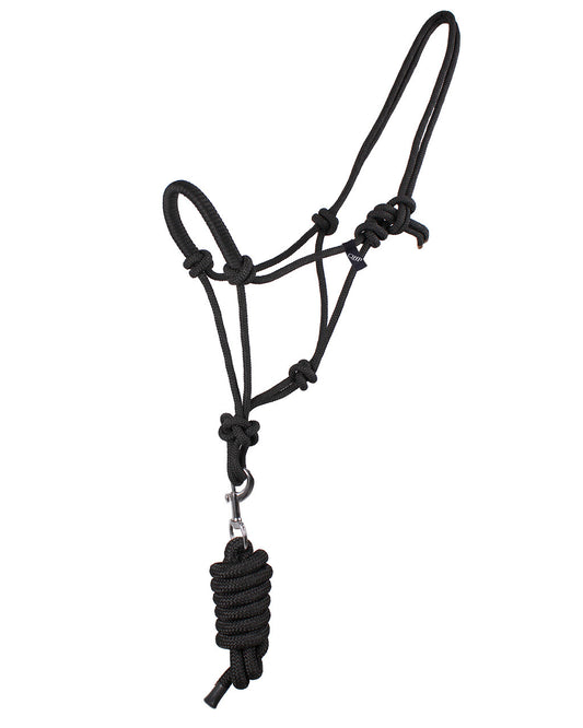 QHP Black Rope Halter Set