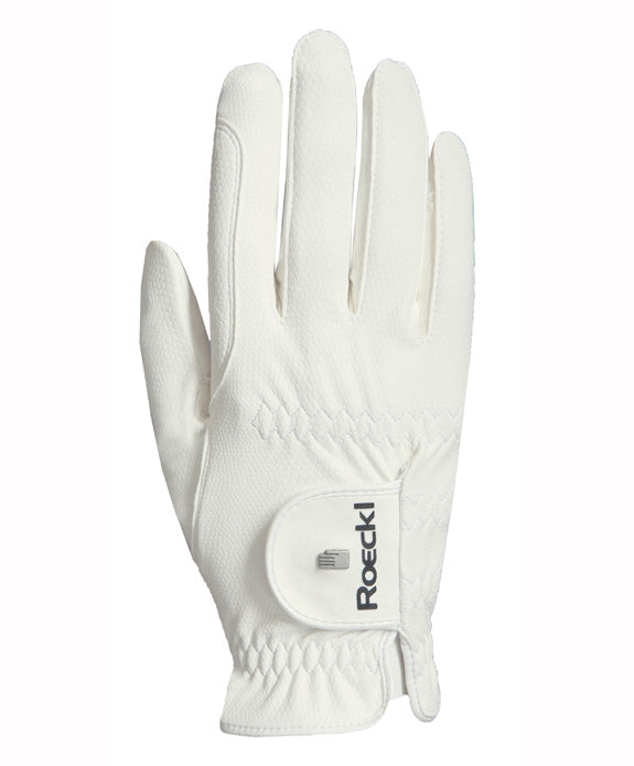Roeckl White Roeck-Grip Riding Gloves