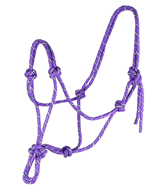Cabestro de cuerda anudado lila y azul oscuro de Waldhausen