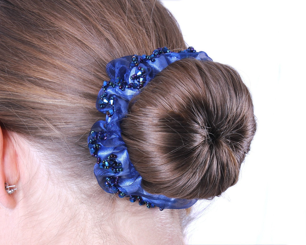 QHP Cobalt Sparkle Hair Scrunchie