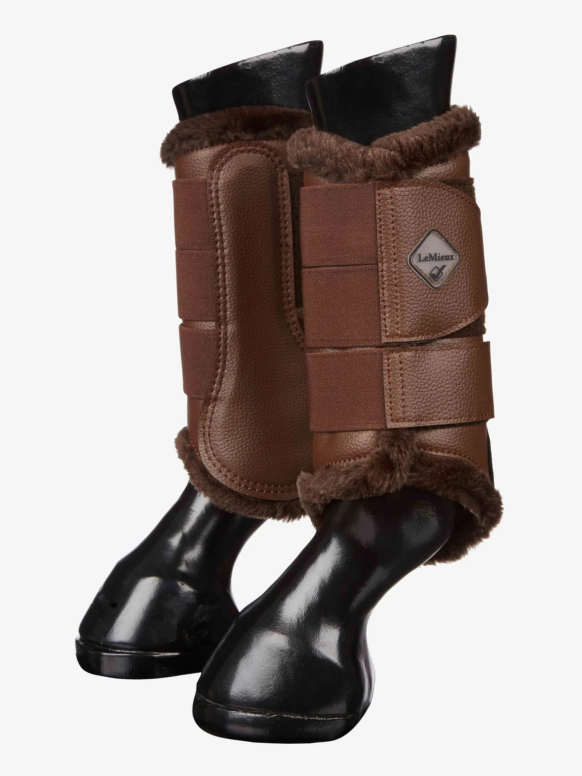 LeMieux Brown Fleece Lined Brushing Boots