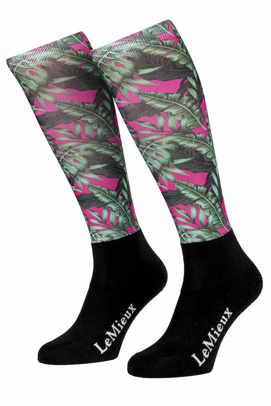 LeMieux Tropical Palm Footsie Riding Socks