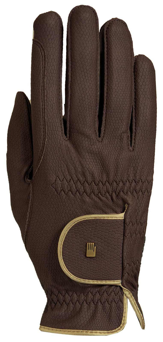 Roeckl Brown Gold Lona Riding Gloves